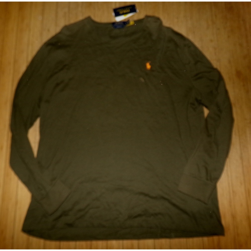 Polo Ralph Lauren Mens XL Olive Green Big Pony Long Sleeve T-Shirt NWT